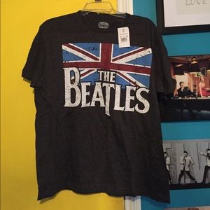 New Beatles Union Jack Distressed Tee